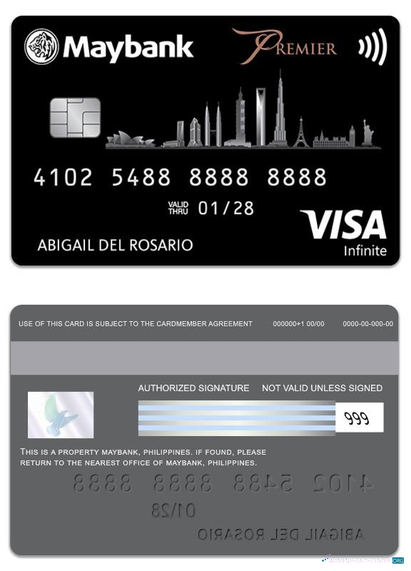 Download Philippines MayBank visa infinite card Photoshop template